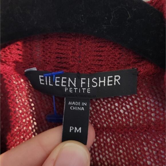Eileen Fisher Open-Drape Cardigan Pleated Ruffle MP Medium Petite - Picture 6 of 7